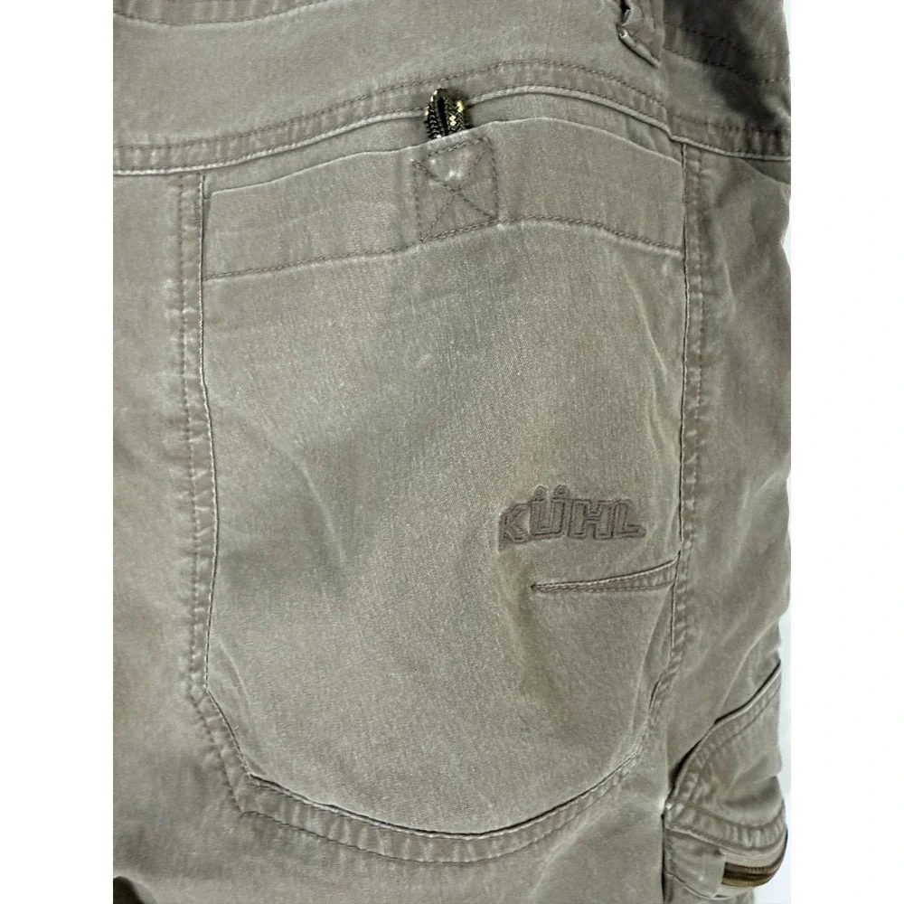 Kuhl Cargo Shorts Men's 38 Brown Side Zip‎ Up Pockets Vintage Patina Dye